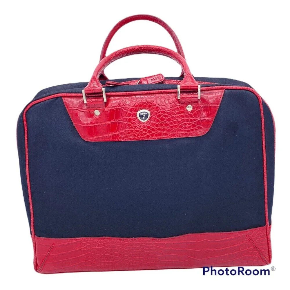 Icon Black Red Faux Crocodile Leather Fashionable Stylish Bag Laptop Case
